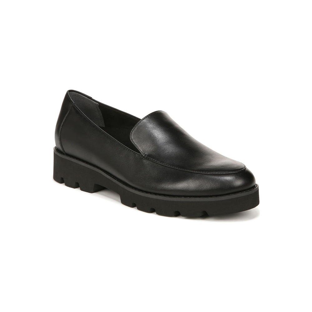 Vionic Kensley Lug Sole Loafer Platform Black Leather Women's Size 9